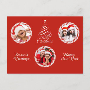 Suas 3 fotos em um cartão postal personalizado Ca