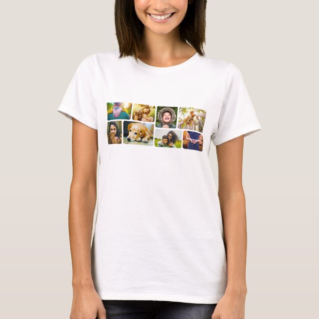 Suas 8 Fotografias Arredondadas T-Shirt (Frente)