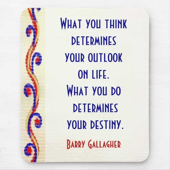 Suas citações inspiradores Mousepad da atitude (Frente)