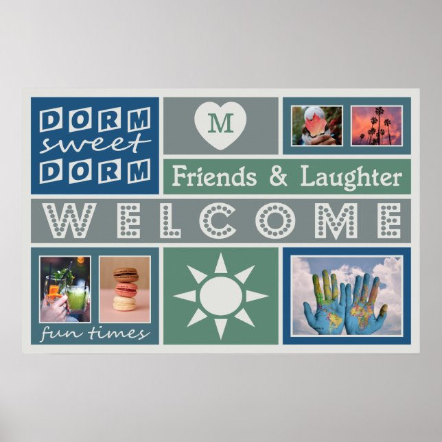 SUAS FOTOS E MONOGRAM poster de dormitório persona (Frente)