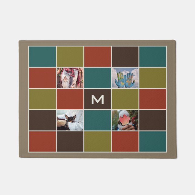 SUAS FOTOS E MONOGRAM tapetes de porta personaliza (Frente)