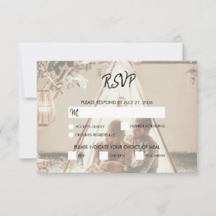 Suas próprias fotos com placas RSVP de Casamento 