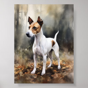 Suave Raposa Terrier Dog Art Impressão Poster