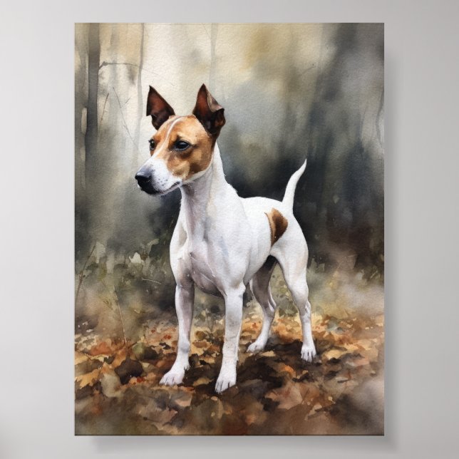Suave Raposa Terrier Dog Art Impressão Poster (Frente)