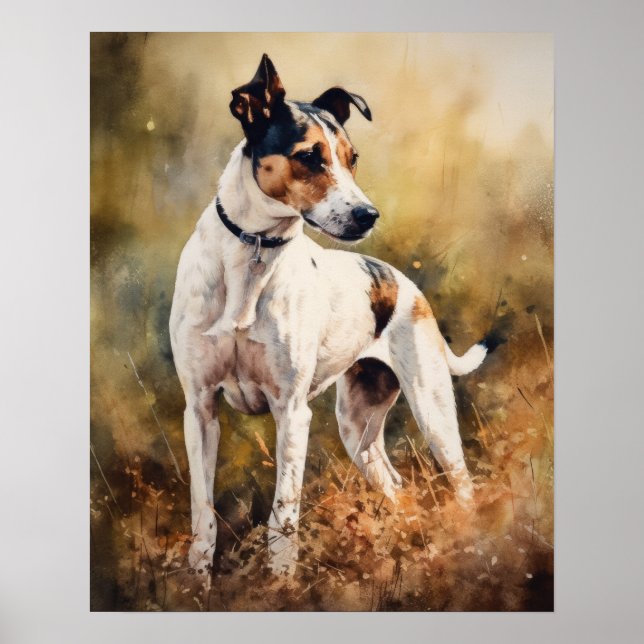 Suave Raposa Terrier Dog Art Impressão Poster (Frente)