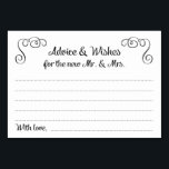 Suavemente e Desejo Cartões de Casamento<br><div class="desc">Estes cartões de querido e de desejos serão a adição perfeita à sua recepção de casamento. O design apresenta cantos rodosos e um roteiro casual "Conselhos e Desejos para o novo Sr. e Sra.". O cartão tem espaço disponível para que os hóspedes deixem os seus desejos de felicidade e os...</div>