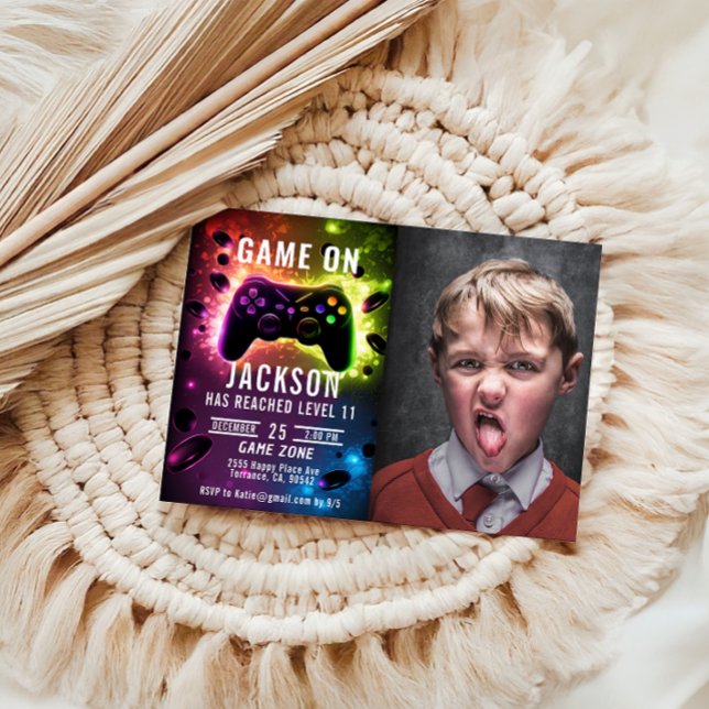 Suba! Convite para Festa de aniversário Neon Video (Criador carregado)