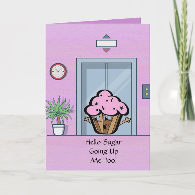 Subindo Cartão de Saudação de Cupcake (Frente)