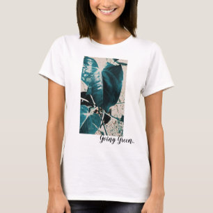 Subindo Na moda de Camisa Longa de Folha Verde