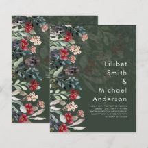 Sublime Burgundy Blue Wildflower Elegant