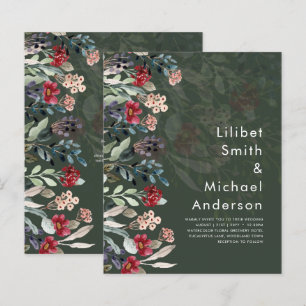 Sublime Burgundy Blue Wildflower Elegant