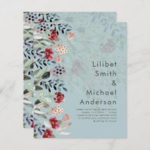 Sublime Burgundy Blue Wildflower Elegant