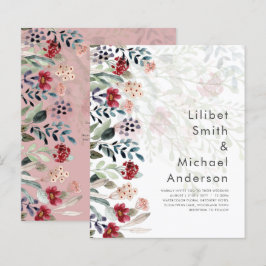 Sublime Burgundy Blue Wildflower Elegant