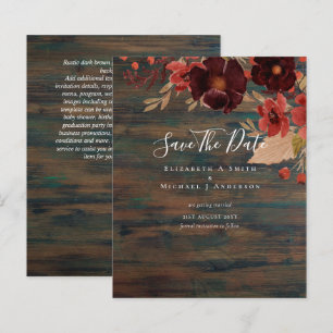 Sublime Burgundy Floral Wedding SAVE DATAS Orçame