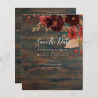 Sublime Burgundy Floral Wedding SAVE DATAS Orçamen