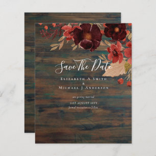 Sublime Burgundy Floral Wedding SAVE DATAS Orçamen