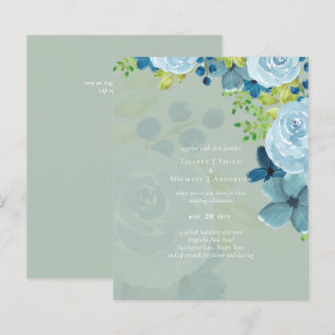 Sublime Dusty Blue Floral Sage Green Chic