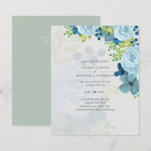 Sublime Dusty Blue Floral Sage Green Chic