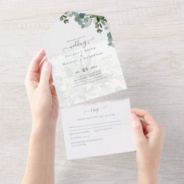 Sublime Dusty Blue GREENERY Eucalyptus WEDDING (Tearaway)