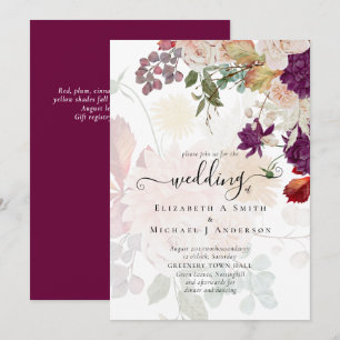 Sublime Mulberry laranja Floral Wedding Suite