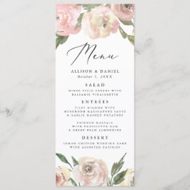 Subtle Blooms | Cartão de Menu de Casamento Floral