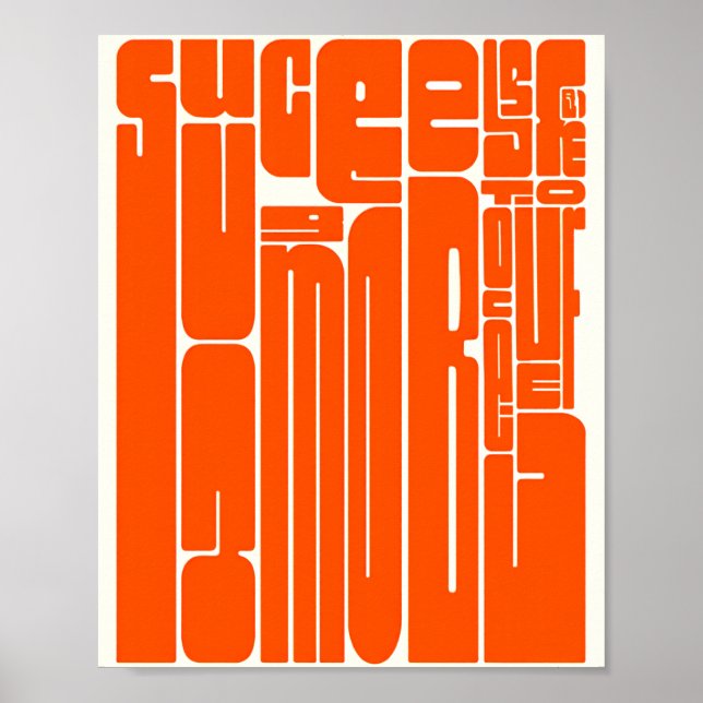 Success & Courage Inspirational Poster – Bold Retr (Frente)