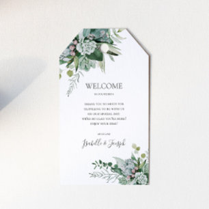 Succulent Greenery Etiquetas para presentes de b