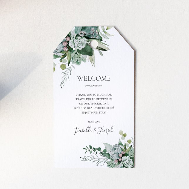 Succulent Greenery | Etiquetas para presentes de b (Criador carregado)