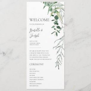 Succulent Greenery Programa de Casamento Planado