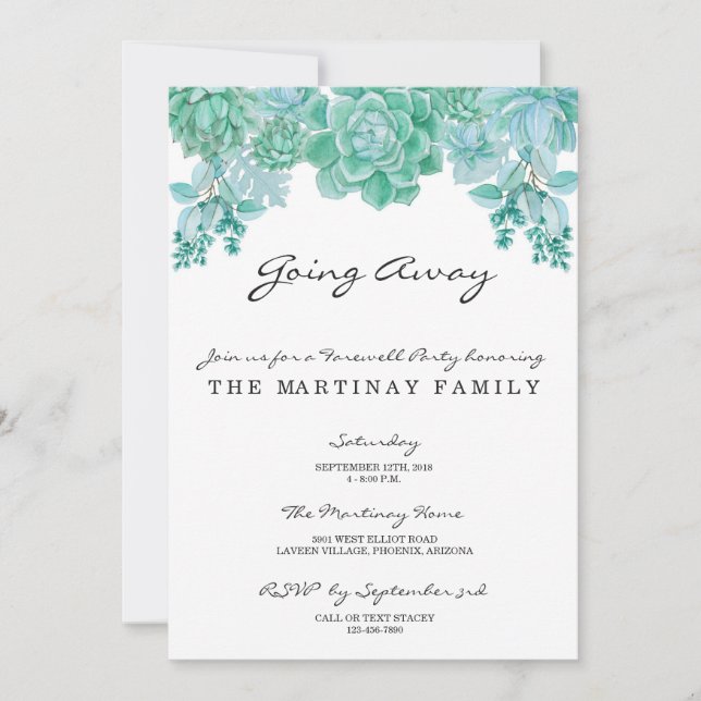 Succulent que vai afastado convite de festas (Frente)