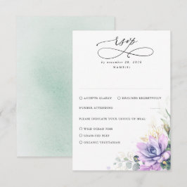 Succulents Greenery e RSVP de Casamento Dourado