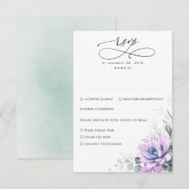 Succulents Greenery e RSVP de Casamento Dourado