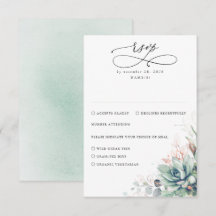 Succulents Greenery e RSVP de Casamento Dourado Ro