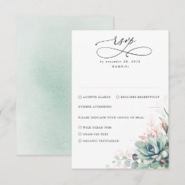 Succulents Greenery e RSVP de Casamento Dourado Ro