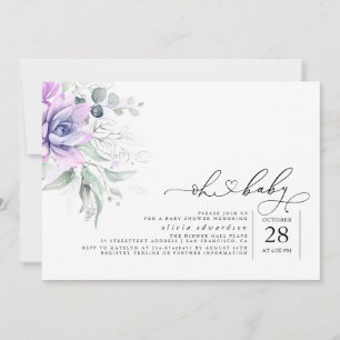 Succulents Greenery Oh Chá de fraldas Convite