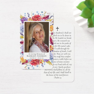 Succulents Photo Memorial Prayer Card