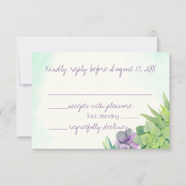 Succulents Watercolor RSVP (Frente)