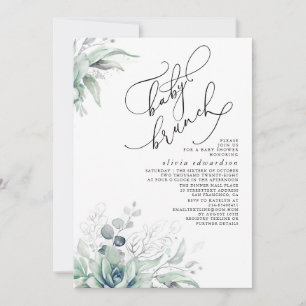 Succults Greenery Brunch Convite para Chá de fral