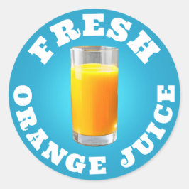 Suco de laranja fresco Adesivo redondo clássico