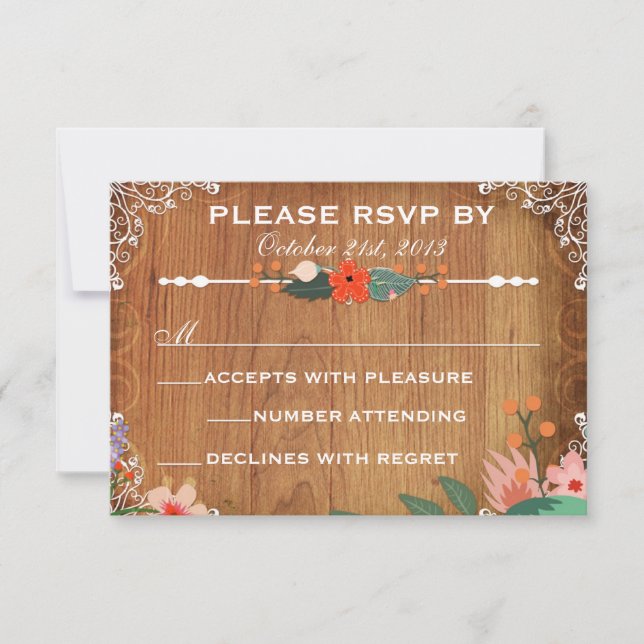 Suculentas Florais Casamento Rústico rsvp (Frente)