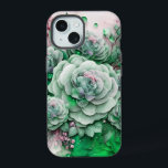 Suculente de cactus verde e rosa<br><div class="desc">Um belo padrão de grande Cacto Suculento verde com forma rosa</div>