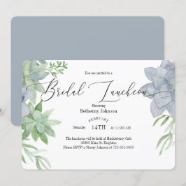Suculentos de Aquarela Convite de Roubo de Bridal