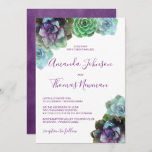 Sucultivos de Aquarela | Convite Para Casamento