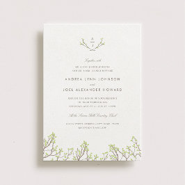 Sucursais Blissful Monograma Convite para Casament