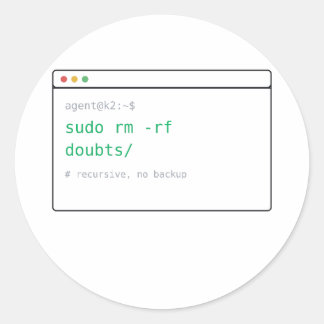 sudo rm -rf dúvidas/ - Presente de Adesivo Dev