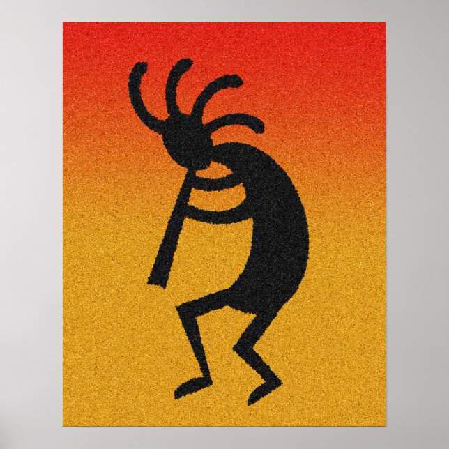 Sudoeste de Kokopelli Desert Sun Wall Art Poster (Frente)