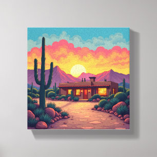 Sudoeste do Deserto Lar Bonita Canvas Sunset