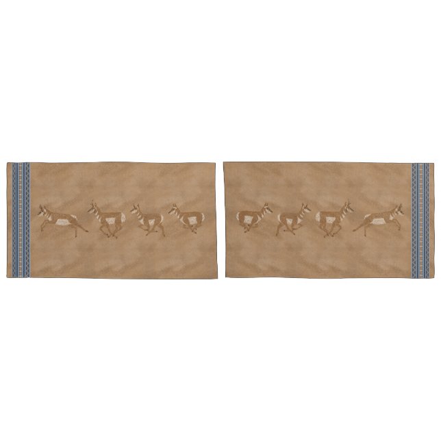 Sudoeste Pronghorn Antelopes Blue Brown King (Traseira-Conjunto)
