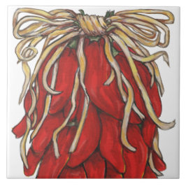 Sudoeste Vermelho Chile Chili Ristra Top Azulejo H