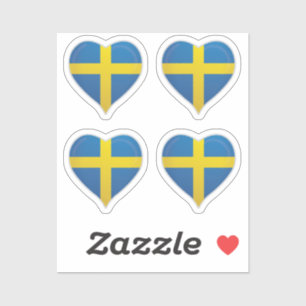 Suecia amor bandeira do orgulho do coração adesivo